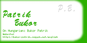 patrik bukor business card